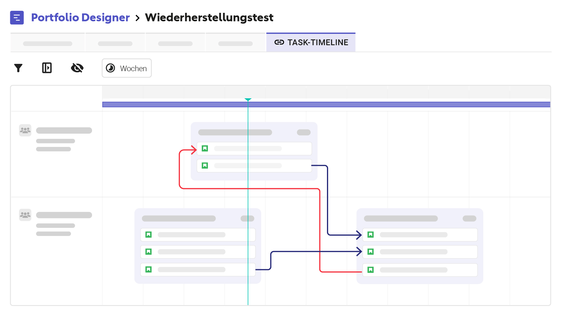 Portfolio Designer Task Timeline Mock
