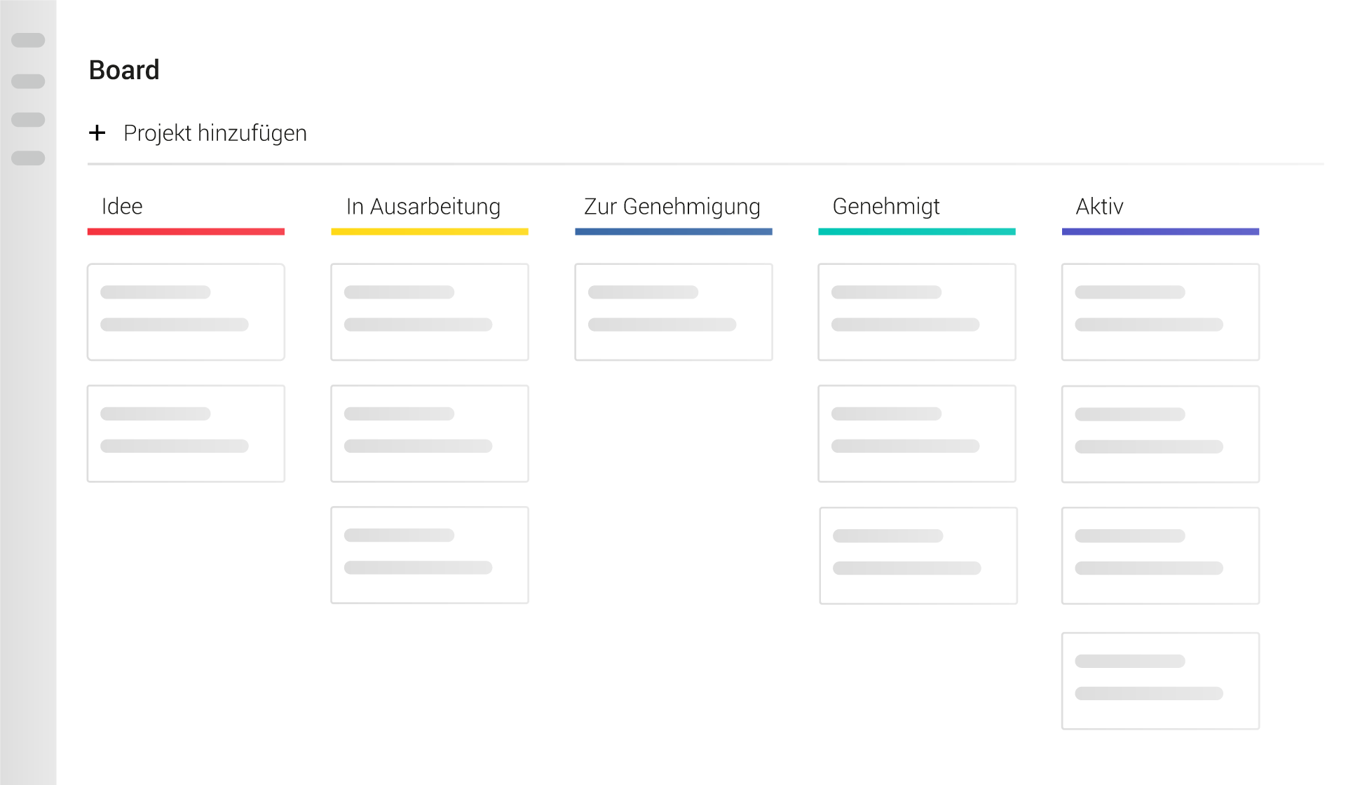 Meisterplan Mock Board-Ansicht