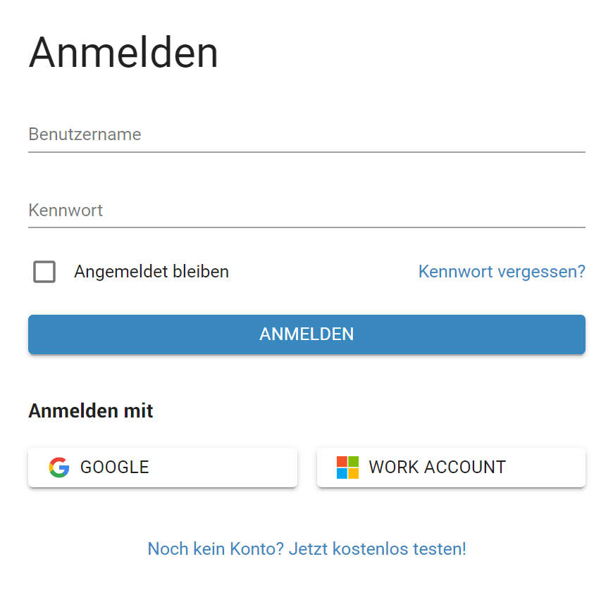 Meisterplan Single Sign On Google