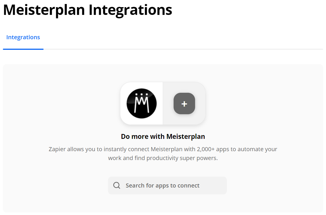 Meisterplan Zapier Integration