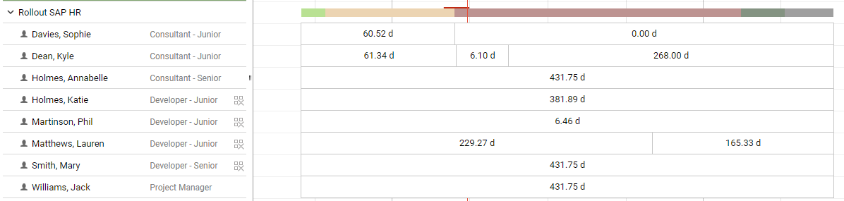 Allocated Resources in Meisterplan