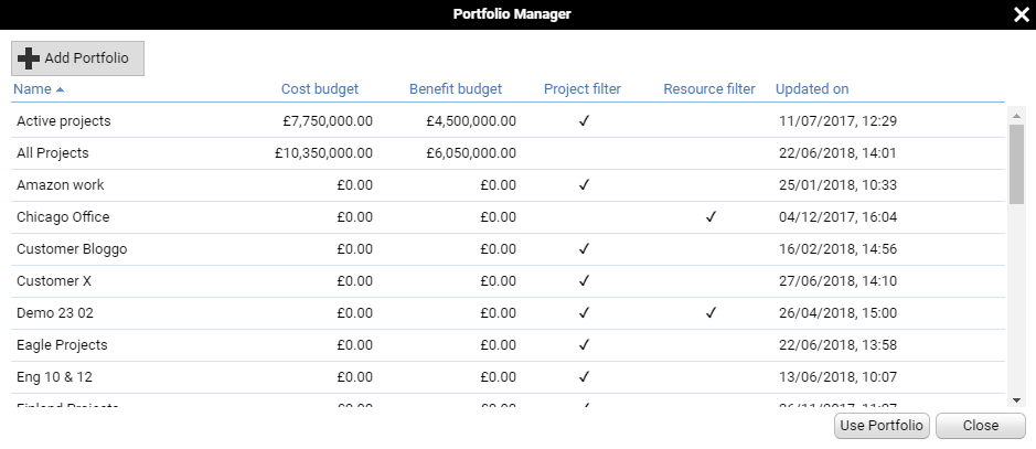 Portfolio Manager in Meisterplan