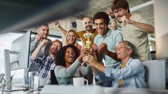 A Group of People Celebrating