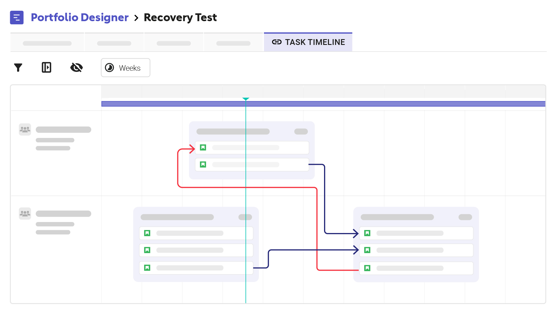 Portfolio Designer Task Timeline Mock