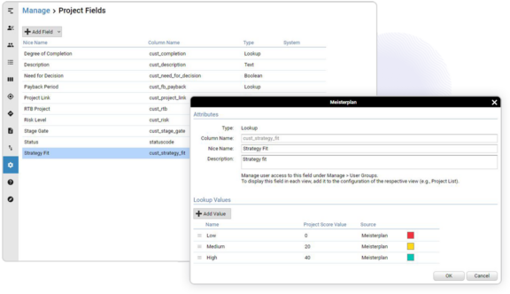 Project Scoring Criteria Screenshot