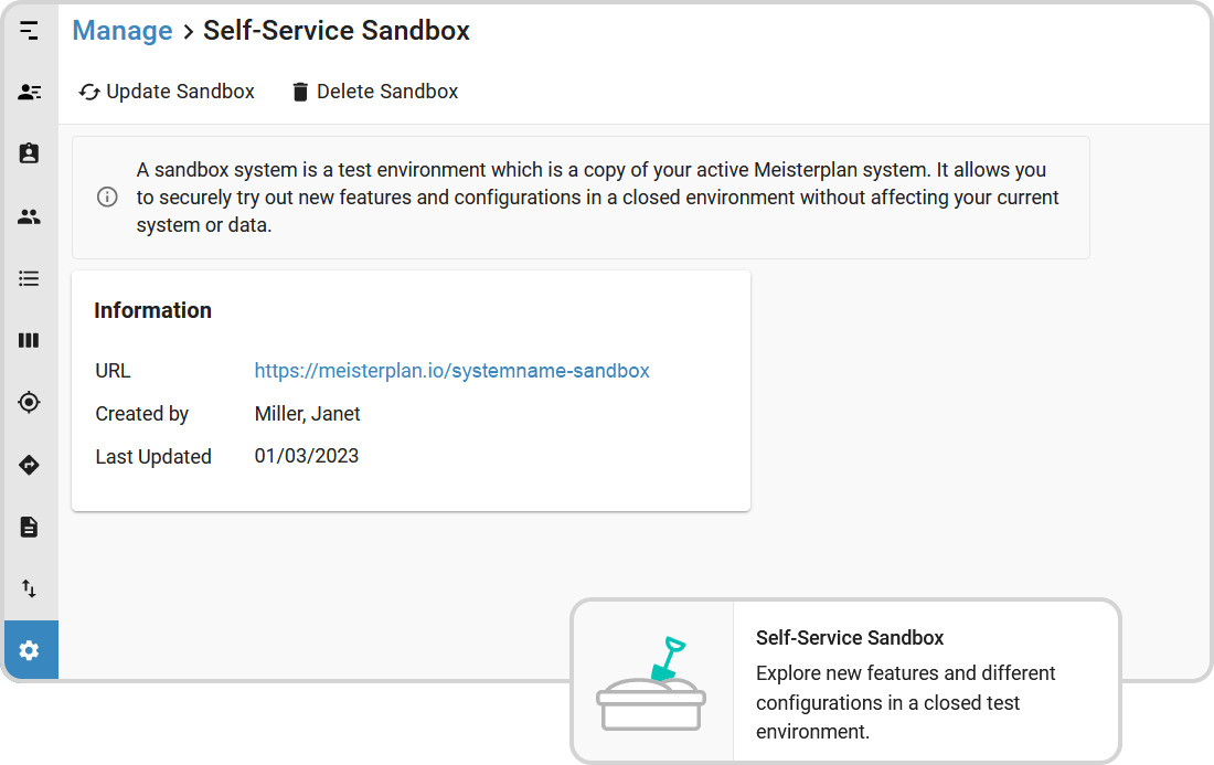 Self-Service Sandbox Setup